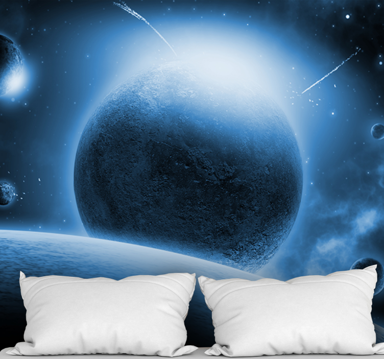 Celestial planetary scene space wall mural - TenStickers