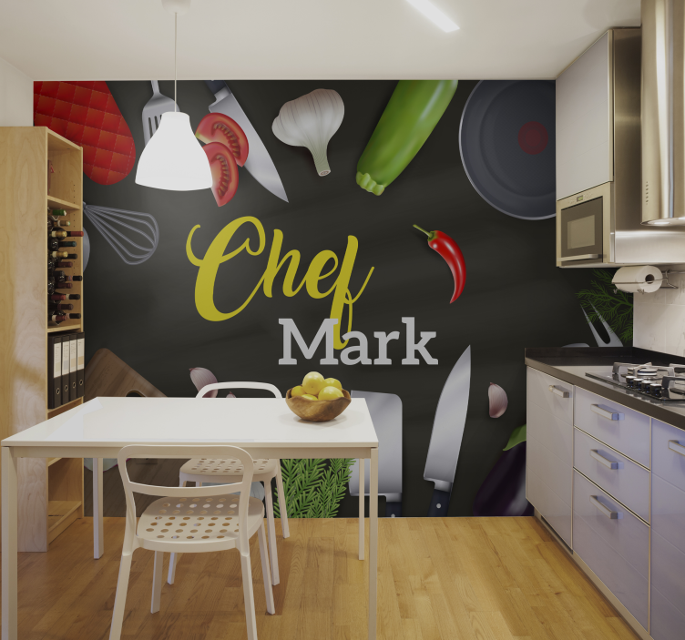 Chef Personalization Option quote wall mural - TenStickers
