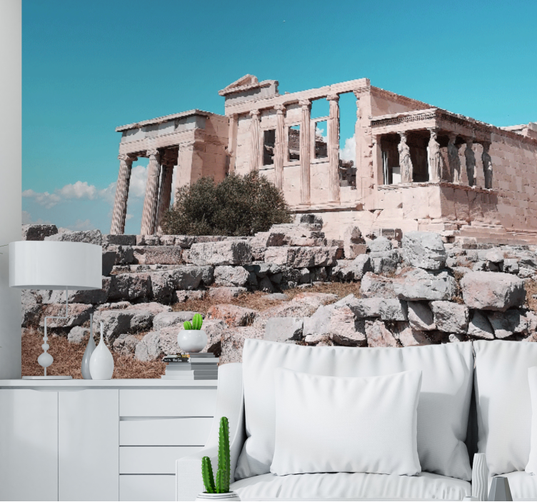 City wall mural ancient temple ruins art - TenStickers