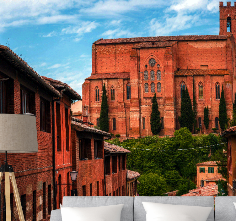 City wall mural historic tuscan cathedral - TenStickers