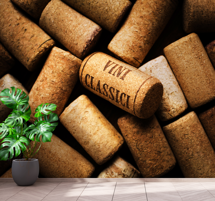 Classic wine corks vintage wall mural - TenStickers