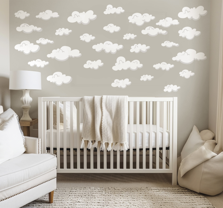 Clouds pattern nursery wall mural - TenStickers
