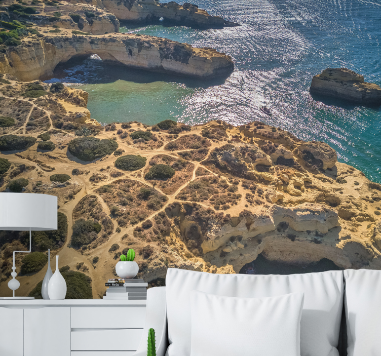 Coastal Rock Formation landscape wall mural - TenStickers