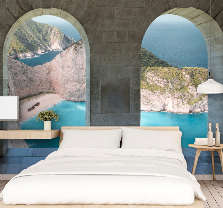 Coastal view arch landscape wall mural - TenStickers