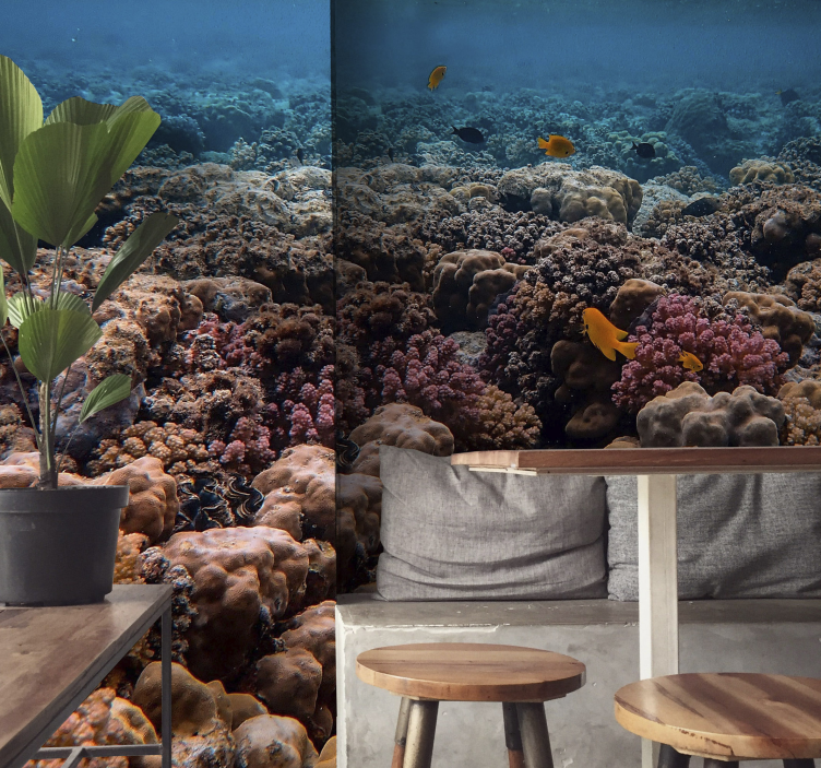 Coral reef and red fish sea wall mural - TenStickers