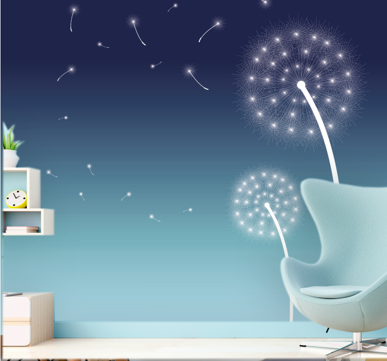 Dandelion wall mural gentle dandelion breeze - TenStickers