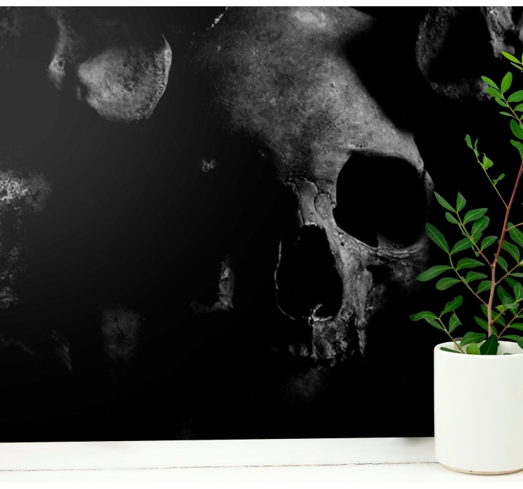 Dark Skull Pattern wall mural modern - TenStickers
