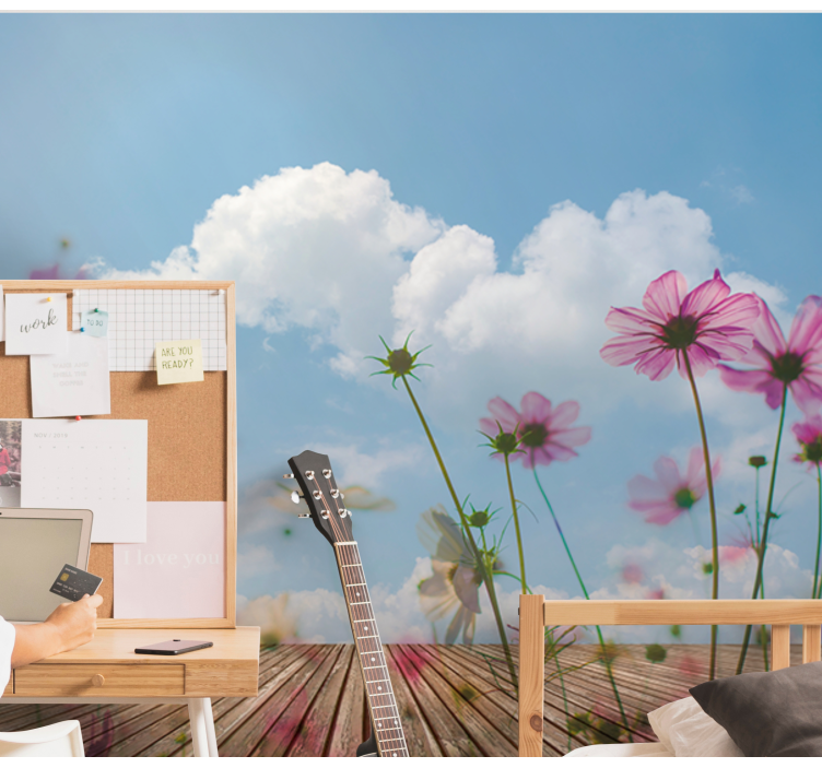 Delicate Floral Blooms flower wall mural - TenStickers