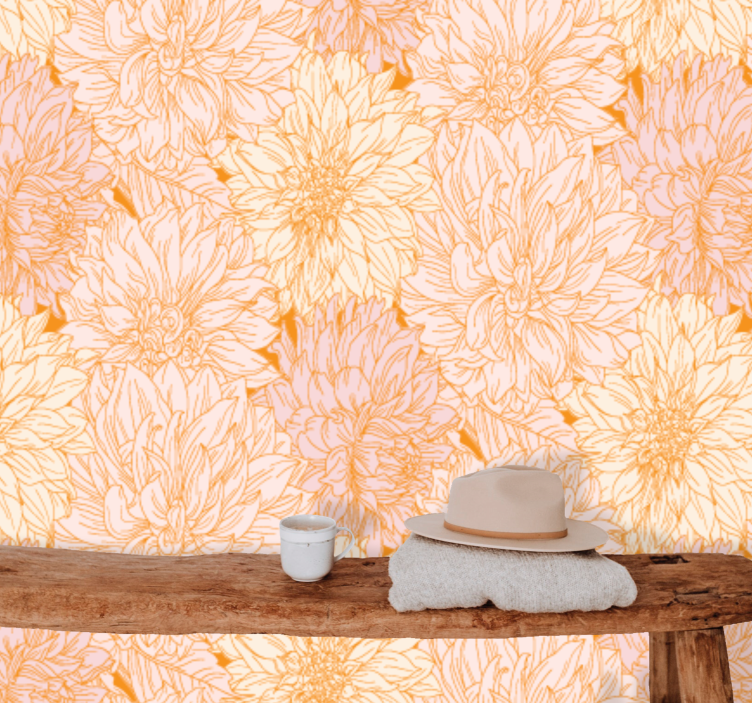 Delicate floral pattern flower wall mural - TenStickers