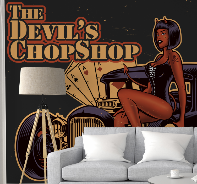 Devil's Chop Shop wall mural vintage - TenStickers