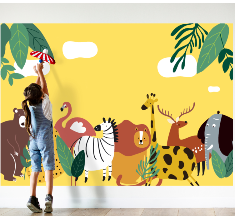 Different wild species animals  wall mural - TenStickers