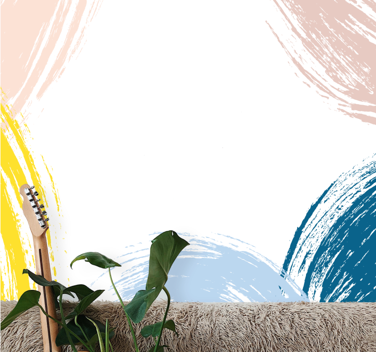 Minimalistic bush strokes abstract wall mural - TenStickers