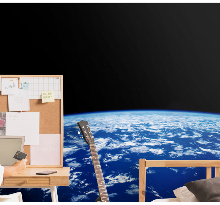 Earth from space with clouds space wall mural - TenStickers