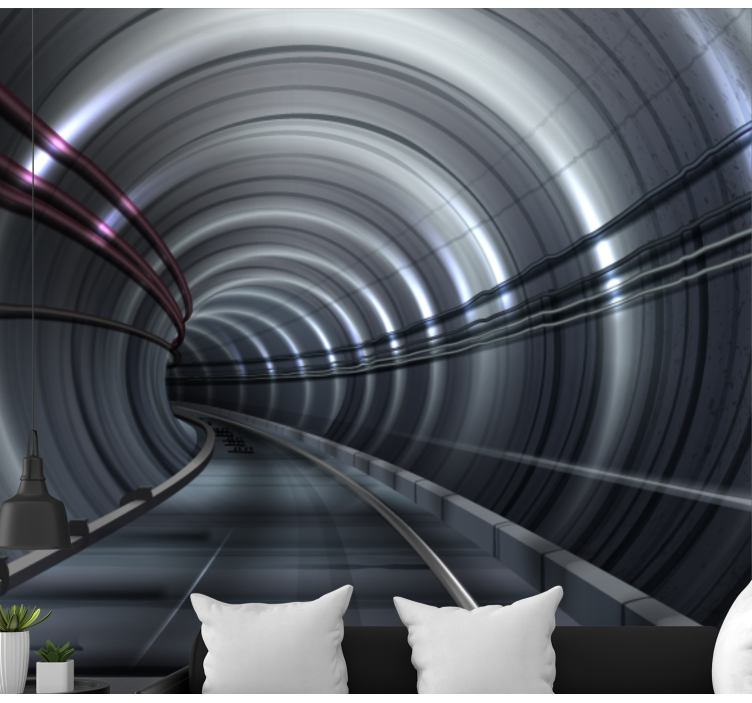 Effect iron tunnel 3D Wall Mural - TenStickers
