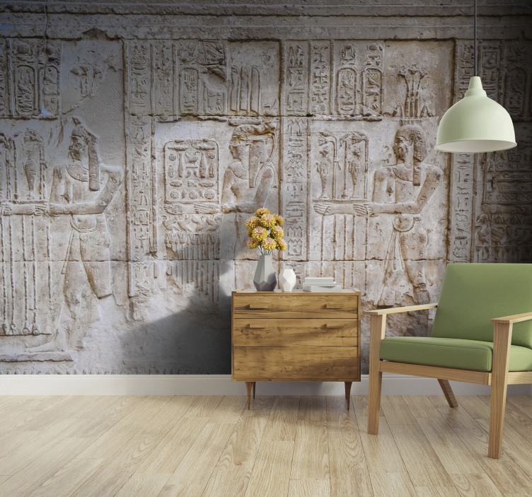 Egyptian figures living room wall mural - TenStickers