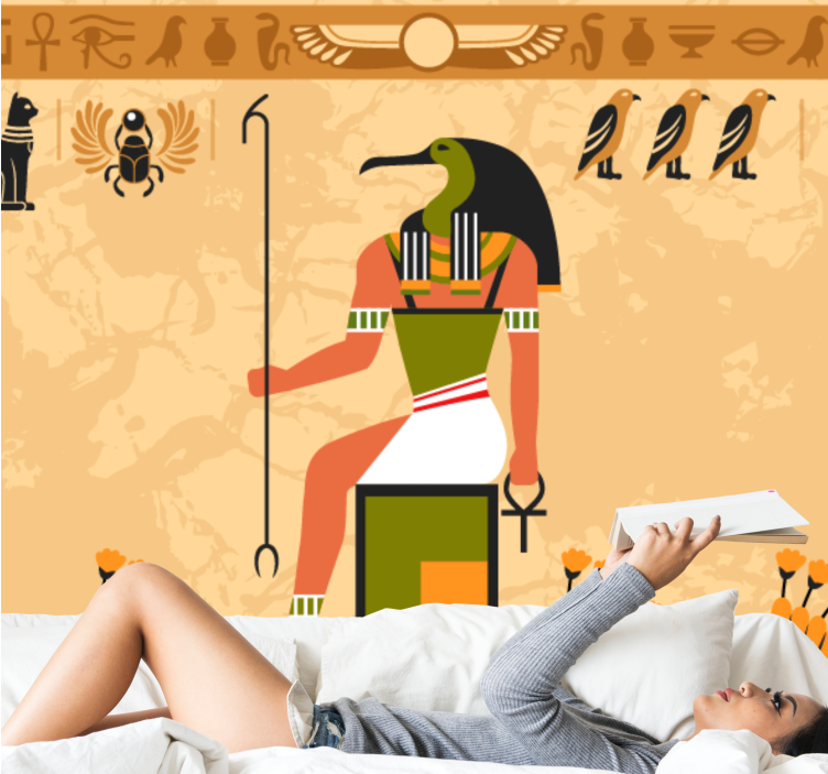'Egyptian' God of the Moon modern wall mural - TenStickers
