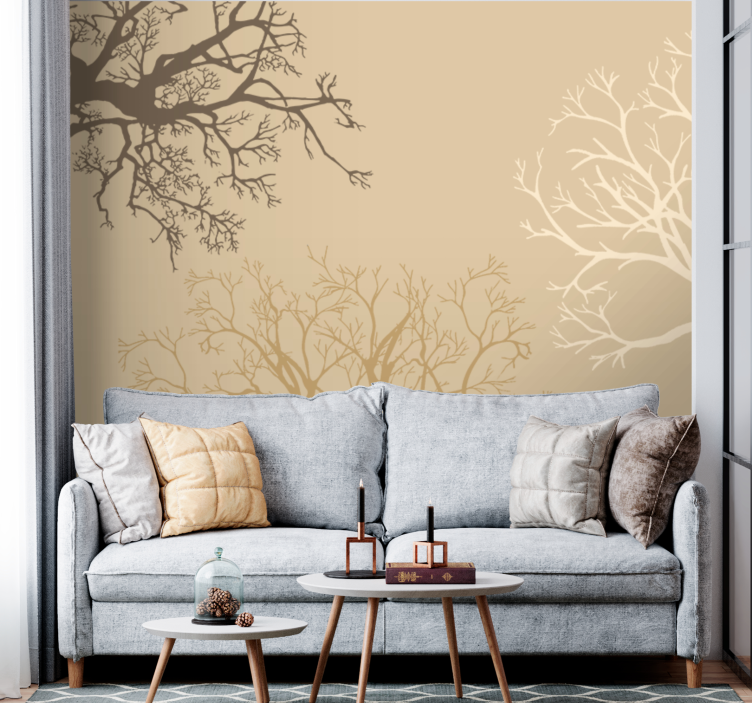 Elegant Branch Silhouettes wall mural trees - TenStickers
