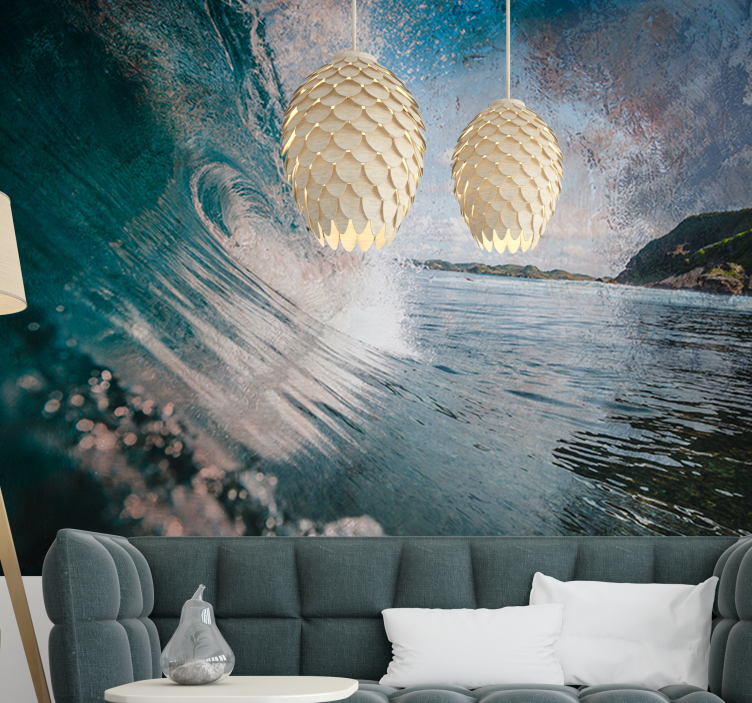 Energetic Sea Surge under the sea wall mural - TenStickers
