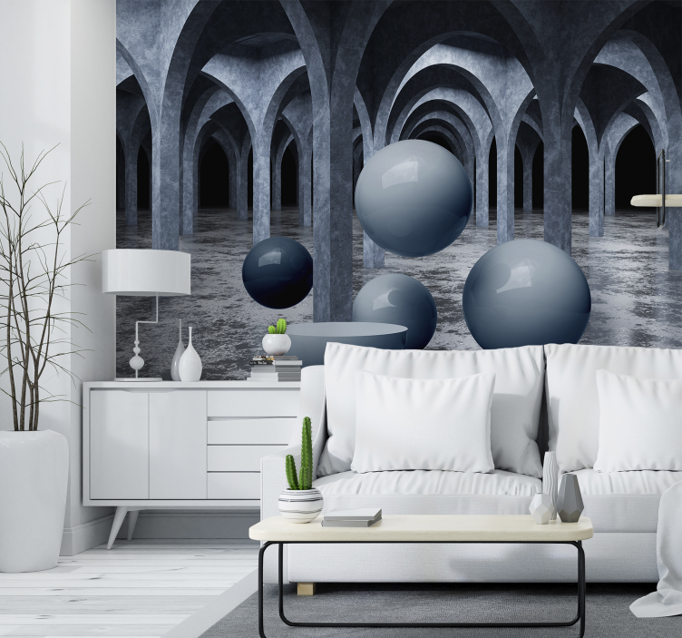 Floating balls 3D Wall Mural - TenStickers