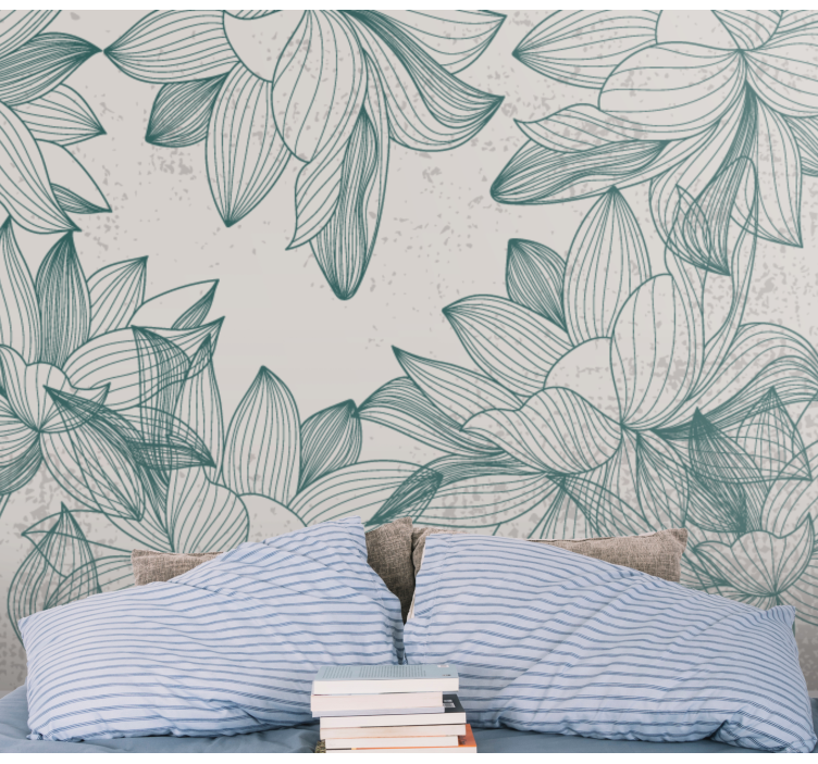 Flower Silhouettes wall mural - TenStickers