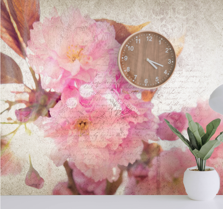Flower wall mural cherry blossom design - TenStickers