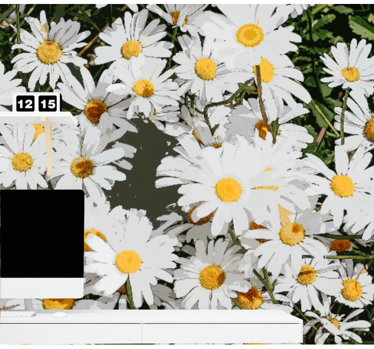 Flower wall mural daisy blossom field - TenStickers