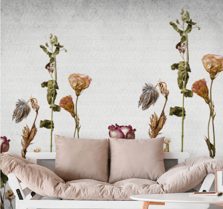 Flower wall mural dried floral display - TenStickers