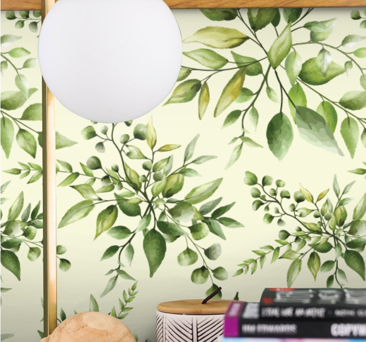 Flower wall mural elegant greenery design - TenStickers