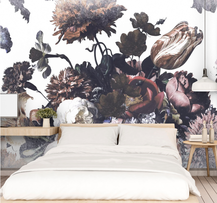 Flower wall mural floral arrangement design - TenStickers