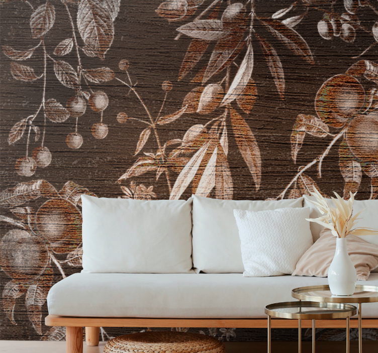 Flower wall mural floral art design - TenStickers