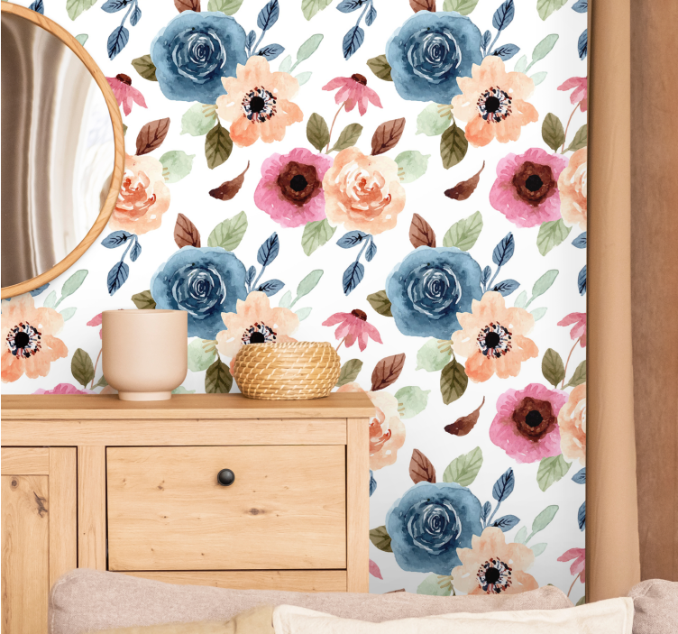 Flower wall mural floral composition design - TenStickers