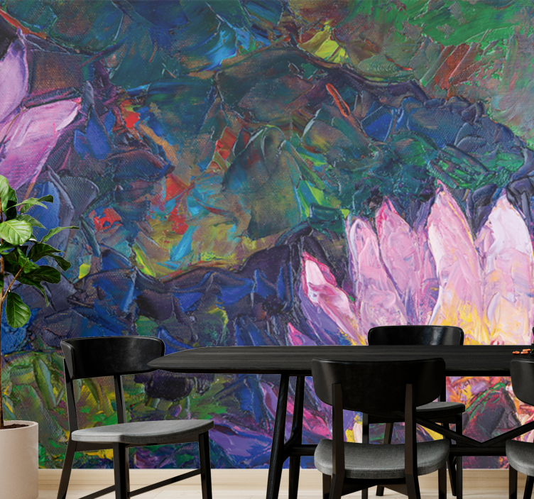 Flower wall mural lotus blossom abstract - TenStickers