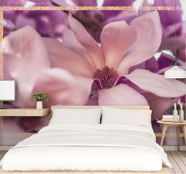 Flower wall mural magnolia blossom closeup - TenStickers