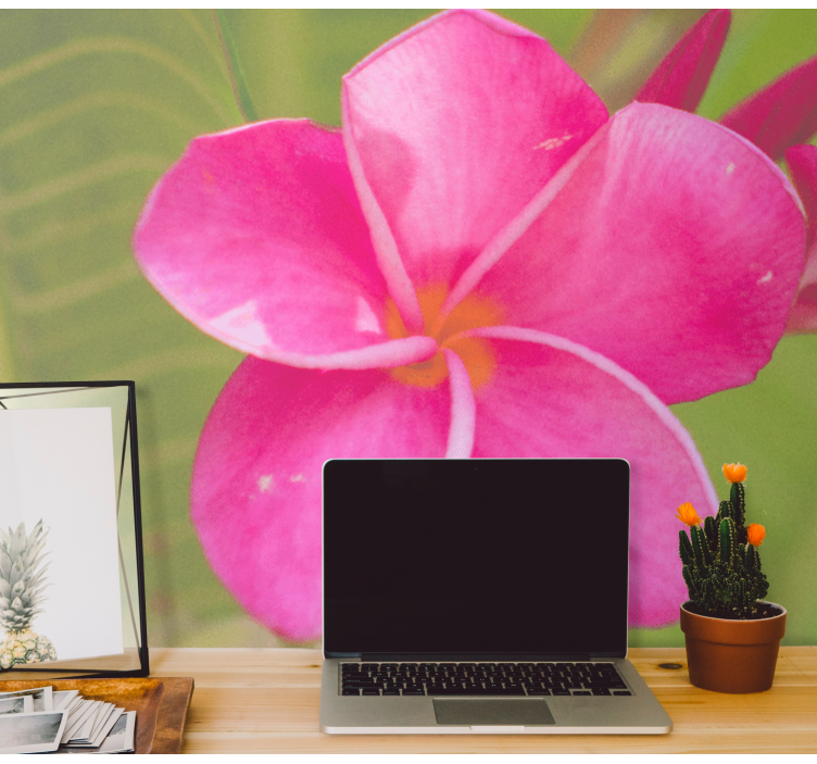 Flower wall mural pink floral design - TenStickers