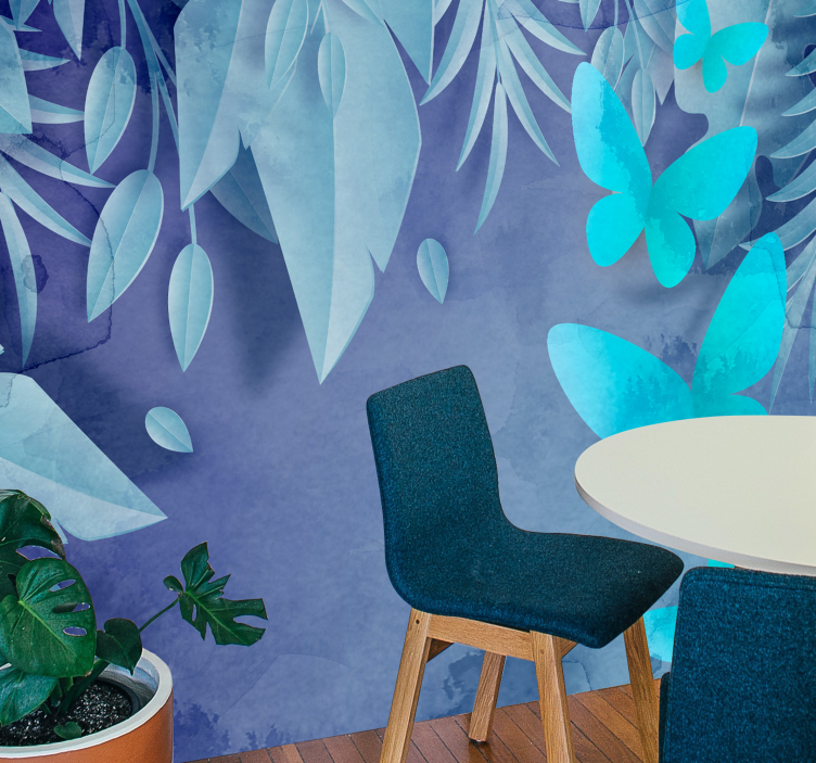 Flying leaves butterflies 3D Wall Mural - TenStickers