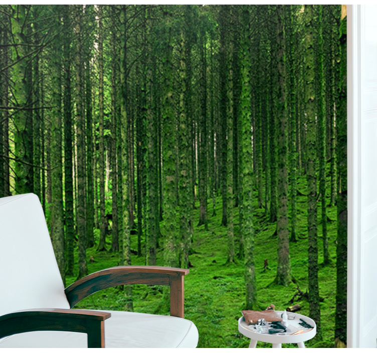 Forest wall mural verdant woodland retreat - TenStickers