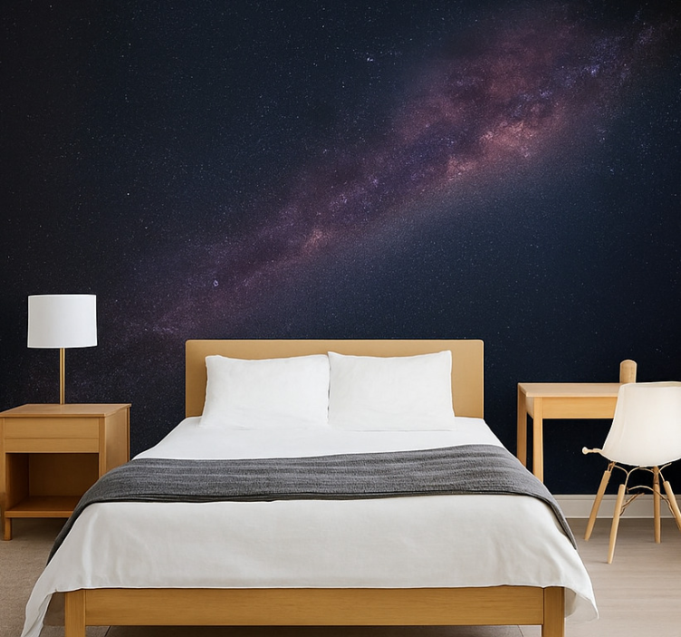 Galaxy with stars wall mural teen bedroom - TenStickers