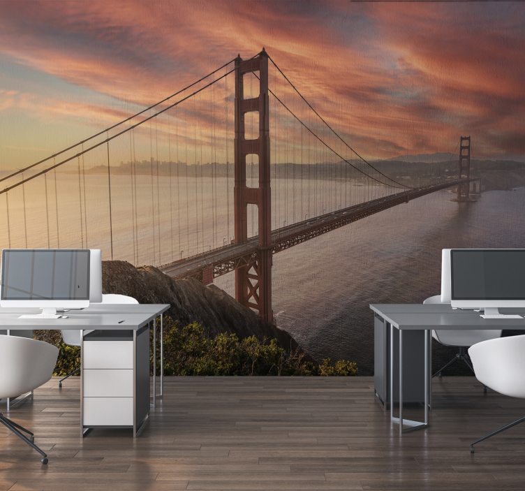 golden gate bridge Office wall mural - TenStickers