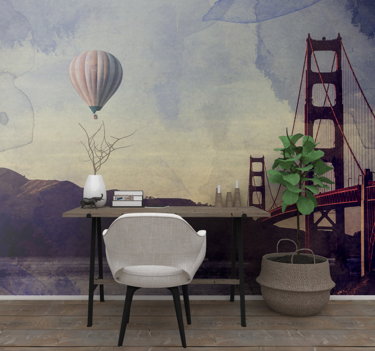 Golden Gate Span city wall mural - TenStickers