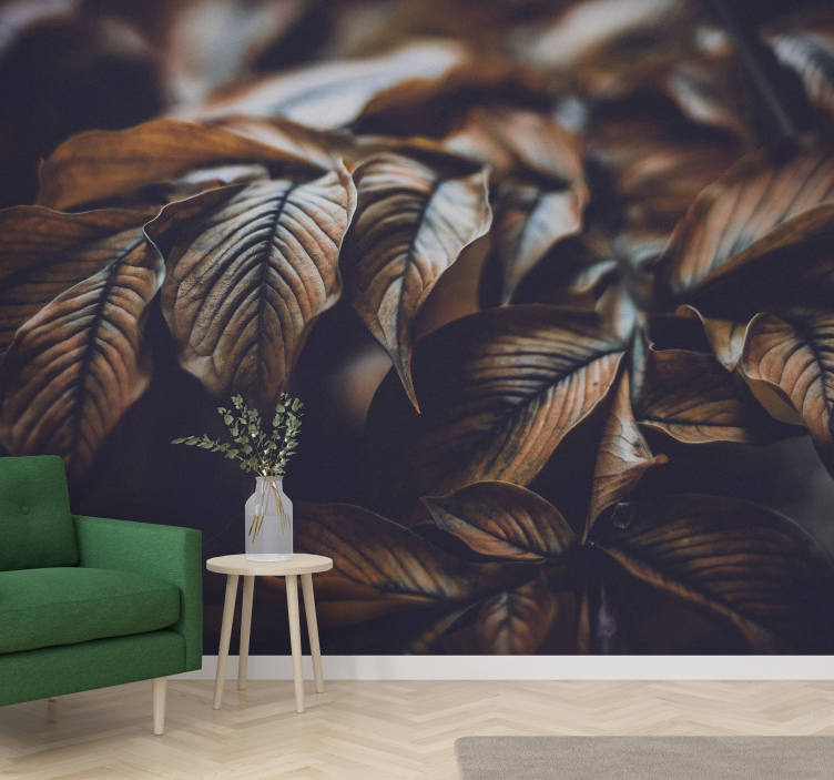 Golden Leaves nature wall mural - TenStickers