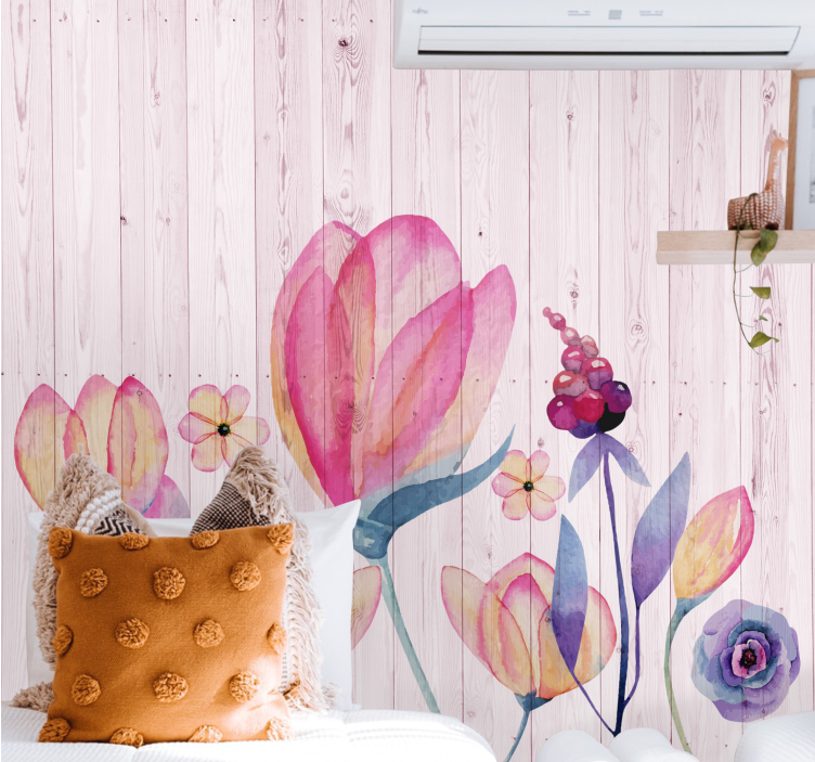 Graceful flower composition flower wall mural - TenStickers