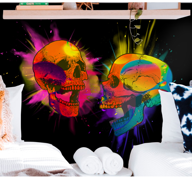 Graffiti wall mural colorful skull art - TenStickers