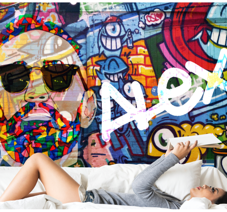 Graffiti wall mural colorful urban portrait - TenStickers