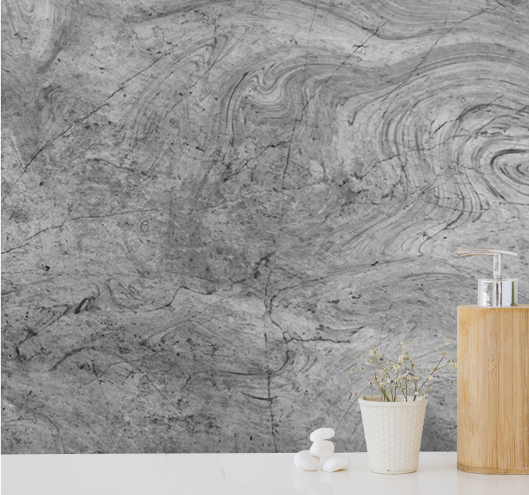 Gray marble textured design Bathroom Murals - TenStickers