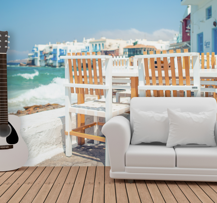 Greek Cafe scenery wall mural - TenStickers