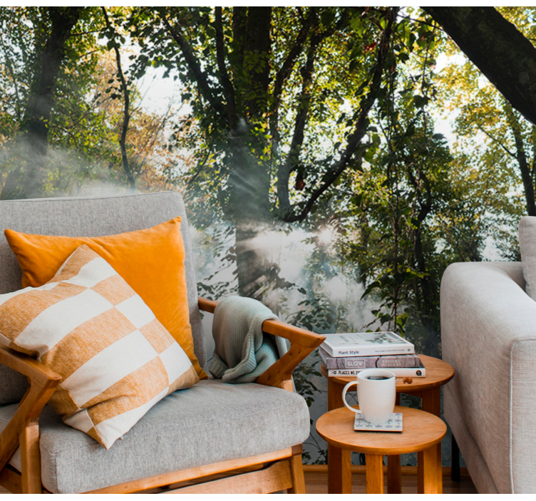 Green thick forest nature wall mural - TenStickers