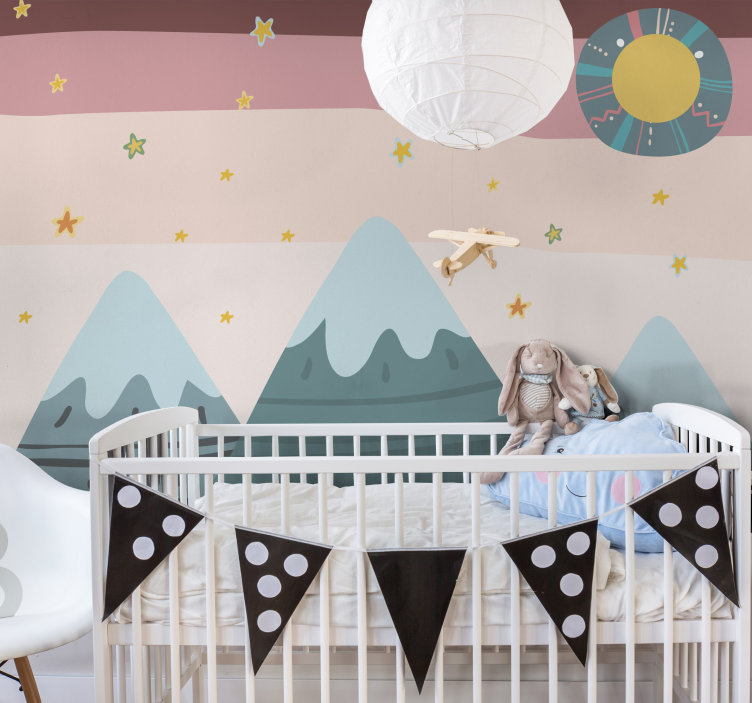 Happy Mountains Kids Murals - TenStickers