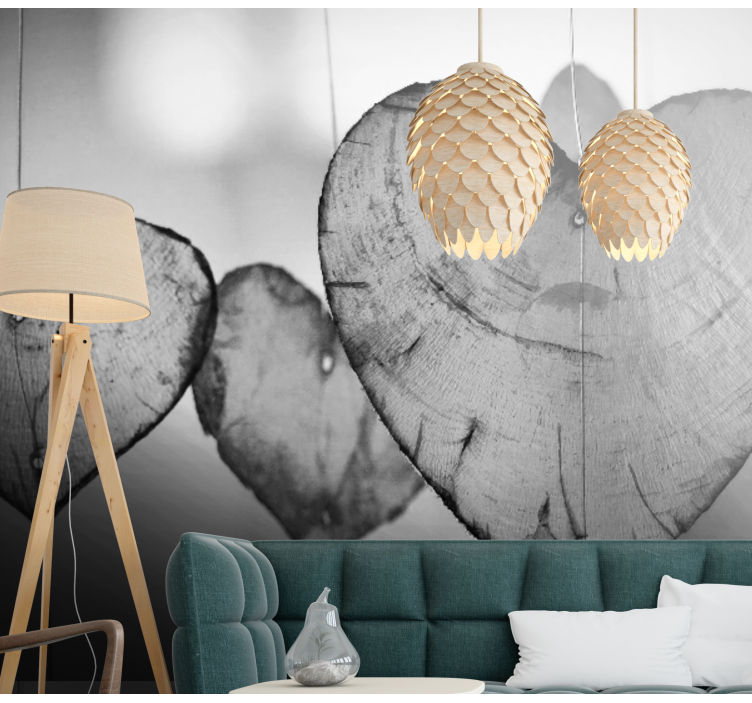 Heart Shaped Decor romantic wall mural - TenStickers