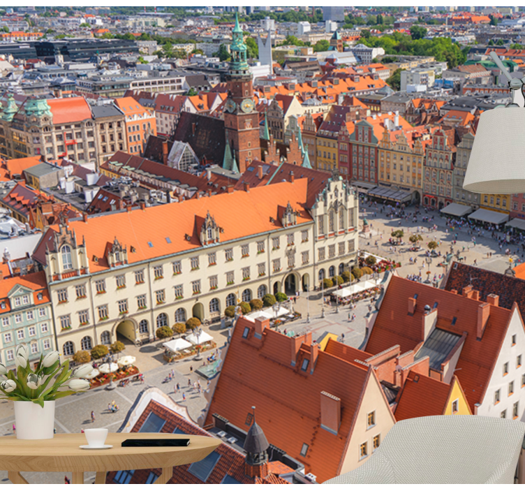 Historic Cityscape View city wall mural - TenStickers