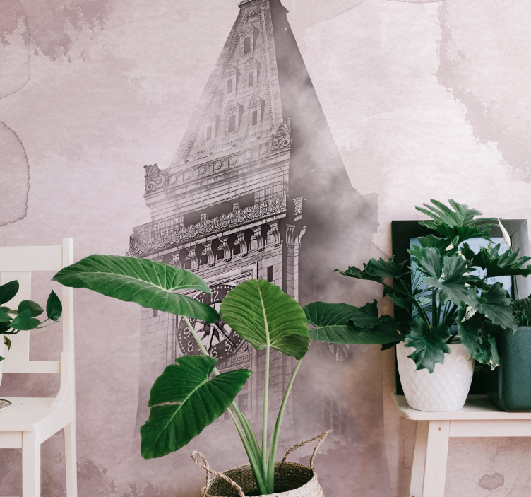 Historic Clock Tower city wall mural - TenStickers